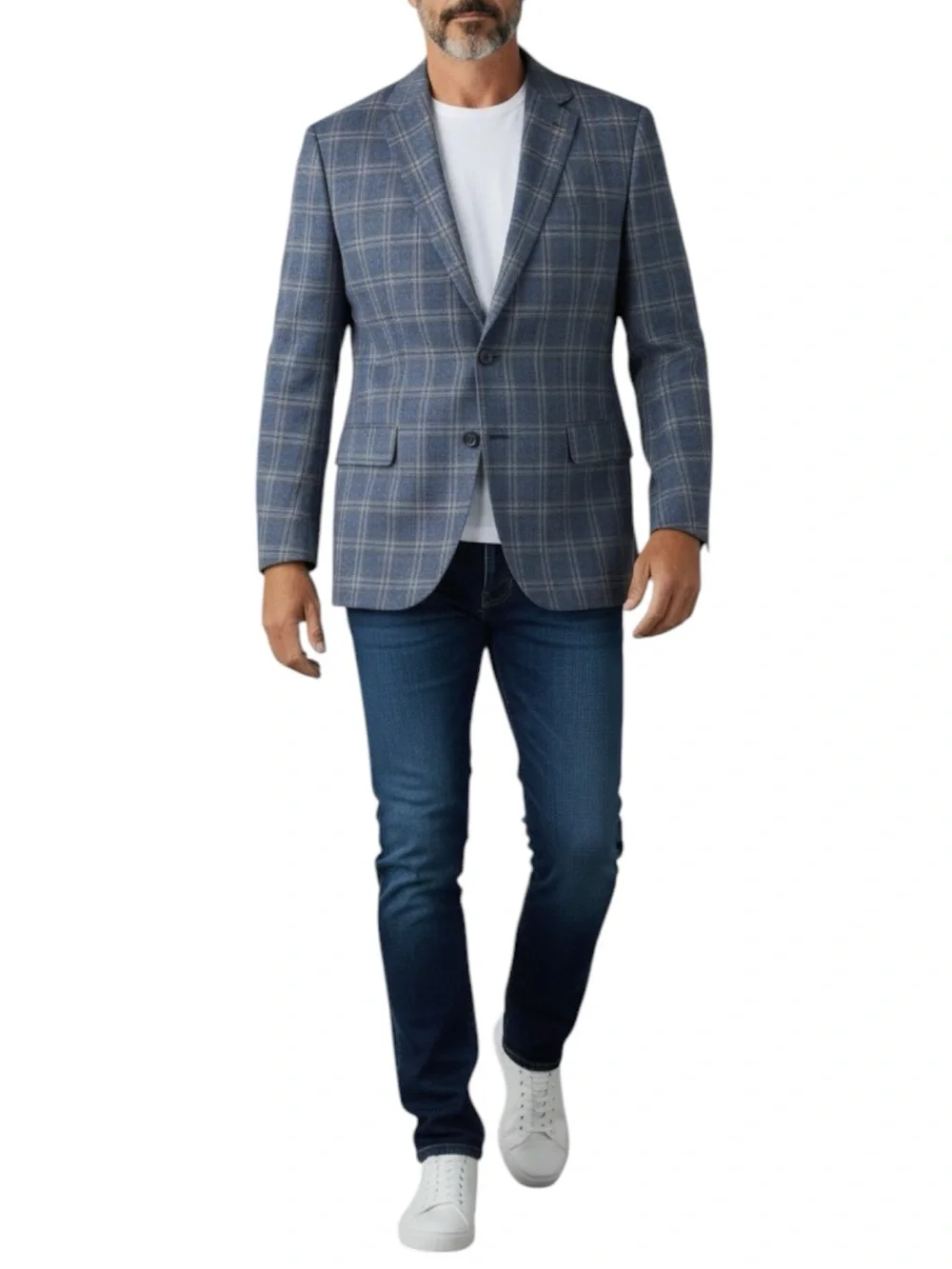 HART SCHAFFNER MARX Check Wool 2-Button Sport Coat Size 50S -- Missing Size Tag
